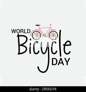 Illustration vectorielle d'un arrière-plan pour la Journée mondiale du vélo. Banque D'Images