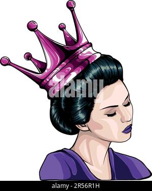 illustration vectorielle de femme orientale avec couronne Illustration de Vecteur