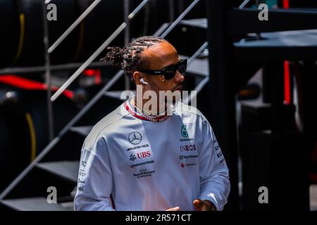 Circuit de Barcelone-Catalunya, Barcelone, SpainMonaco, 1,juin.2023: Lewis Hamilton , pendant le Grand Prix de Formule 1 de Monaco Banque D'Images