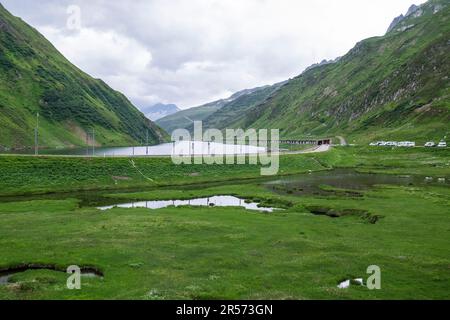 Suisse. Canton d'Uri. Col Oberalp Banque D'Images