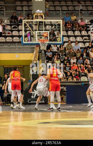 vigo, Espagne. 26th mai 2023. le joueur espagnol carrera fait deux jetés gratuits après avoir été fouillé par l'équipe chinoise. Crédit: Xan Gasalla / Alay Live N Banque D'Images
