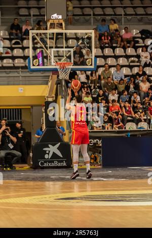 vigo, Espagne. 26th mai 2023. le joueur espagnol carrera fait deux jetés gratuits après avoir été fouillé par l'équipe chinoise. Crédit: Xan Gasalla / Alay Live N Banque D'Images