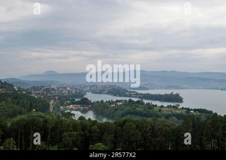 Rwanda. Cyangugu. Vue sur Bukavu (Congo) Banque D'Images