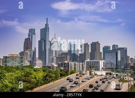 Vue aérienne de Philadelphie Pennsylvania USA Skyline Banque D'Images