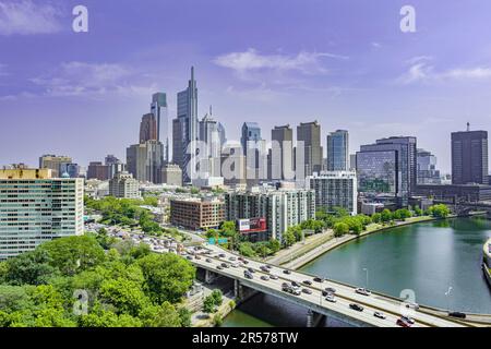 Vue aérienne de Philadelphie Pennsylvania USA Skyline Banque D'Images