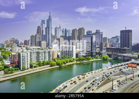 Vue aérienne de Philadelphie Pennsylvania USA Skyline Banque D'Images