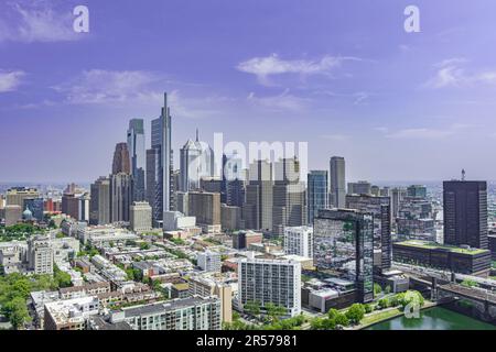 Vue aérienne de Philadelphie Pennsylvania USA Skyline Banque D'Images