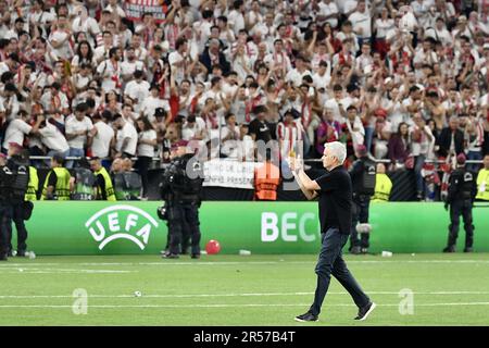 Budapest, Hongrie. 31st mai 2023. Budapest, 31 mai 2023 stade de l'arène de Puskas finale de la ligue Europa 22/23 Séville - Rome en photo: José Mourinho Budapest, 31 mai 2023 Stade de l'arène de Puskas finale de la ligue Europa 22/23 Séville - Rome en photo: José Mourinho crédit: Agence de photo indépendante/Alamy Live News Banque D'Images