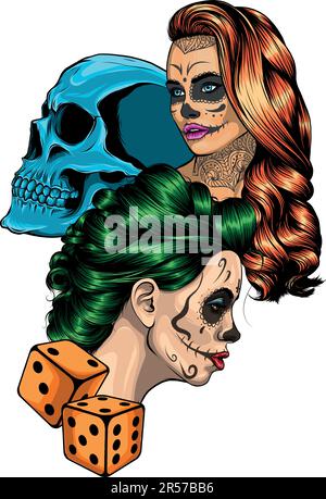 illustration vectorielle de la conception du crâne de la sucrière Illustration de Vecteur