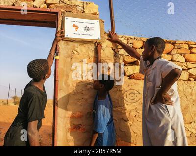 Mauritanie, région d'Adrar, Entkemkemt, école « Afrique pour l'Afrique » Banque D'Images