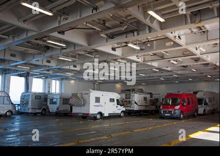 Camping à bord, Ferry Forza, Italie Banque D'Images