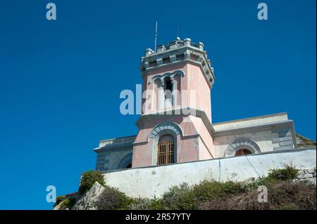 Phare, Cap Orlando, Sicile, Italie, Capo d'Orlando Banque D'Images