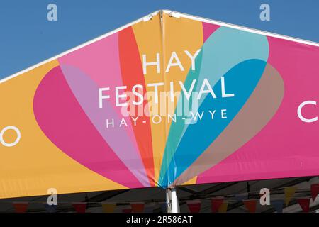 Hay Festival entrée principale du site du festival à Hay on Wye Powys Wales UK - Mai 2023 Banque D'Images