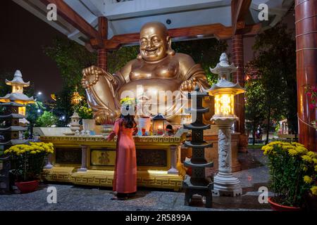 Cérémonie bouddhiste pendant Tet à Saigon Banque D'Images