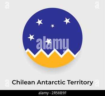 Drapeau du territoire antarctique chilien cercle bulle forme ronde icône illustration vectorielle Illustration de Vecteur