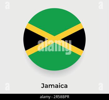 Drapeau jamaïcain cercle bulle forme ronde icône vecteur illustration Illustration de Vecteur