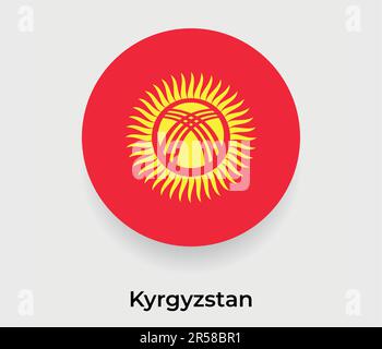 Drapeau Kirghizistan bulle cercle forme ronde icône illustration vectorielle Illustration de Vecteur