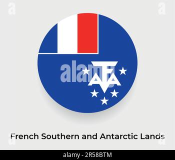 Drapeau des terres australes et antarctiques françaises cercle à bulles forme ronde icône illustration vectorielle Illustration de Vecteur