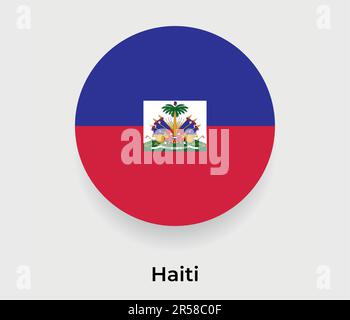 Drapeau d'Haïti bulle cercle forme ronde icône illustration vectorielle Illustration de Vecteur