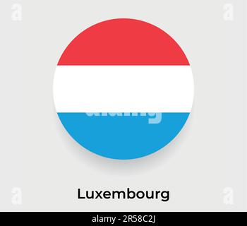Drapeau luxembourgeois cercle bulle forme ronde icône illustration vectorielle Illustration de Vecteur