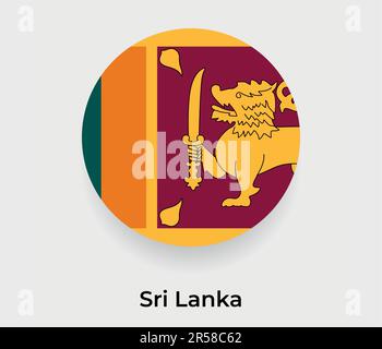 Drapeau Sri Lanka bulle cercle forme ronde icône illustration vectorielle Illustration de Vecteur