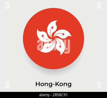 Drapeau de Hong Kong cercle bulle forme ronde icône illustration vectorielle Illustration de Vecteur