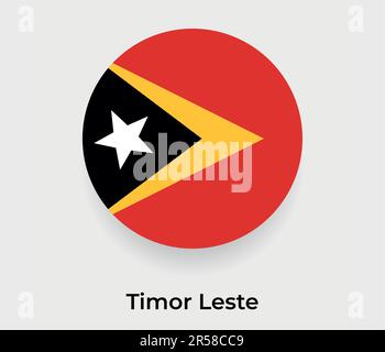 Drapeau Timor Leste bulle cercle forme ronde icône illustration vectorielle Illustration de Vecteur