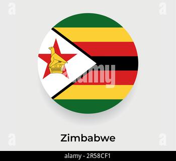 Drapeau Zimbabwe bulle cercle forme ronde icône illustration du vecteur Illustration de Vecteur
