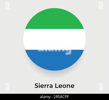 Illustration vectorielle de l'icône représentant un cercle à bulles en forme de cercle pour le drapeau Sierra Leone Illustration de Vecteur