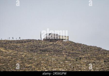 Vallée du Jourdain, Palestine. 01st juin 2023. Vue sur l'avant-poste illégal de Koki près du khirbet, menacé de démolition par l'armée israélienne, dans la vallée du nord du Jourdain, en Cisjordanie occupée au nord. Aujourd'hui, 1 juin, le gouvernement israélien a livré onze ordres pour démolir des maisons pour les résidents de ce khirbet, qui est situé près de l'avant-poste illégal de Koki. Crédit : SOPA Images Limited/Alamy Live News Banque D'Images