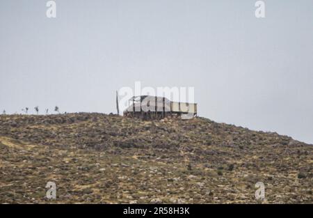 Vallée du Jourdain, Palestine. 01st juin 2023. Vue sur l'avant-poste illégal de Koki près du khirbet, menacé de démolition par l'armée israélienne, dans la vallée du nord du Jourdain, en Cisjordanie occupée au nord. Aujourd'hui, 1 juin, le gouvernement israélien a livré onze ordres pour démolir des maisons pour les résidents de ce khirbet, qui est situé près de l'avant-poste illégal de Koki. (Photo de Nasser Ishtayeh/SOPA Images/Sipa USA) crédit: SIPA USA/Alay Live News Banque D'Images