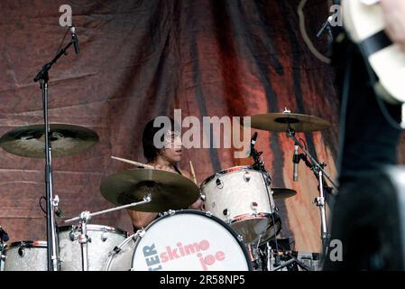 Eskimo Joe, membre du groupe, se produit au festival de musique Big Day Out. Homebush, Sydney, Australie. 25.010.07. Banque D'Images