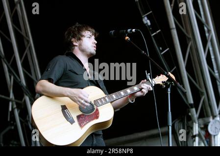 Eskimo Joe, membre du groupe, se produit au festival de musique Big Day Out. Homebush, Sydney, Australie. 25.010.07. Banque D'Images