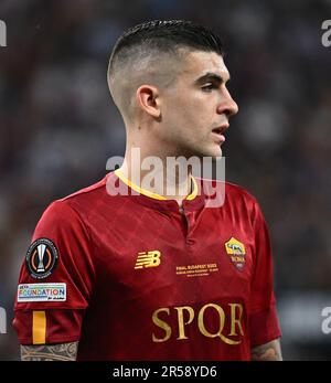 BUDAPEST, HONGRIE - 31 MAI : Mancini de AS Roma lors du match final de l'UEFA Europa League 2022/23 entre le Sevilla FC et AS Roma à l'arène de Puskas en mai Banque D'Images