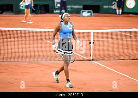 Paris, France. 01st juin 2023. Cari Coco Gauff des Etats-Unis lors de l'Open de France, tournoi de tennis Grand Chelem sur 1 juin 2023 au stade Roland Garros à Paris, France. Photo de Victor Joly/ABACAPRESS.COM crédit: Abaca Press/Alay Live News Banque D'Images