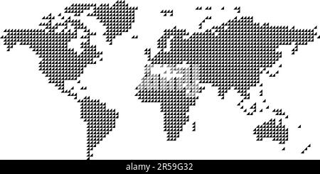 Carte mondiale des triangles. Illustration simple à vecteur plat. Illustration de Vecteur