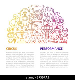 Modèle de ligne de cirque Illustration de Vecteur
