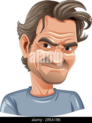 Bangkok, Thaïlande 25 mai 2023. Caricature de l'illustration Roger Federer Illustration de Vecteur