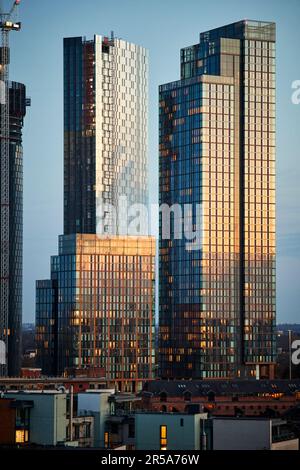 Deansgate Square, cluster de gratte-ciel Renaker à l'extrémité sud du centre-ville de Manchester Banque D'Images