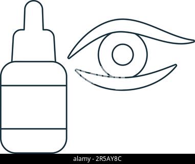 Icône gouttes oculaires. Affiche monochrome simple de la collection de la pharmacie. Icône Eye Drops pour le logo, les modèles, la conception Web et les infographies. Illustration de Vecteur