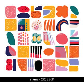 Forme géométrique abstraite colorée et tendance. mises en plan modernes. Illustration de Vecteur