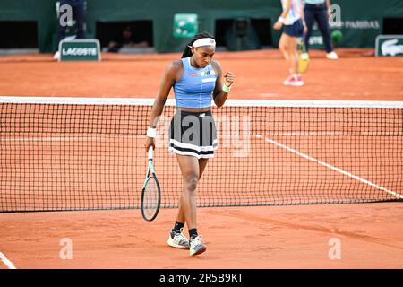 Paris, France. 01st juin 2023. Cari Coco Gauff des Etats-Unis lors de l'Open de France, tournoi de tennis Grand Chelem sur 1 juin 2023 au stade Roland Garros à Paris, France. Photo Victor Joly/DPPI crédit: DPPI Media/Alay Live News Banque D'Images
