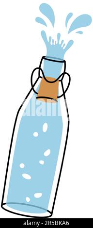 Icône de bouteille en verre. Silhouette de bouteille vide en verre ou en plastique. Illustration vectorielle. Illustration de Vecteur
