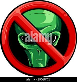 Illustration vectorielle de l'absence de signe de tête d'alien Illustration de Vecteur