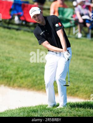 Dublin, Ohio, États-Unis. 2nd juin 2023. Matt Fitzpatrick (ENG) est sorti du 18th trous dans le deuxième tour au Memorial Tournament à Dublin, Ohio. Brent Clark/Cal Sport Media(image de crédit : © Brent Clark/Cal Sport Media). Crédit : csm/Alay Live News Banque D'Images