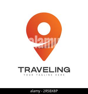 Moderne emplacement de voyage logo Design destination choisir le logo d'emplacement Illustration de Vecteur