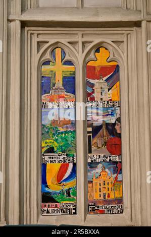 Vienne, Autriche. Maria sur la rive. Peinture dans l'église Banque D'Images