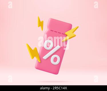 3D coupons avec flash. Illustration de Vecteur