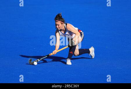 Laura Unsworth en Grande-Bretagne pendant le match féminin de la FIH Hockey Pro League à Lee Valley, Londres. Date de la photo: Vendredi 2 juin 2023. Banque D'Images