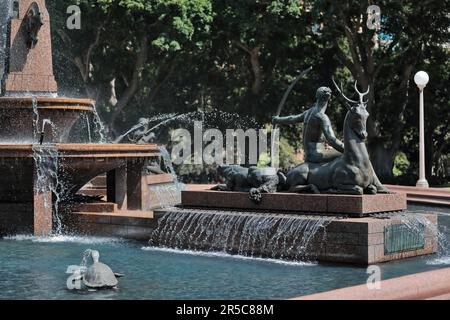 649 la fontaine Archibald Memorial à Hyde Park présente un groupe de sculptures de Diana et Actaeon. Sydney-Australie. Banque D'Images